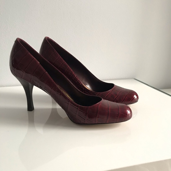 Arturo Chiang Red Wine Snakeskin Pumps Patent Leather Women’s Shoes Vintage Y2K - Picture 8 of 16